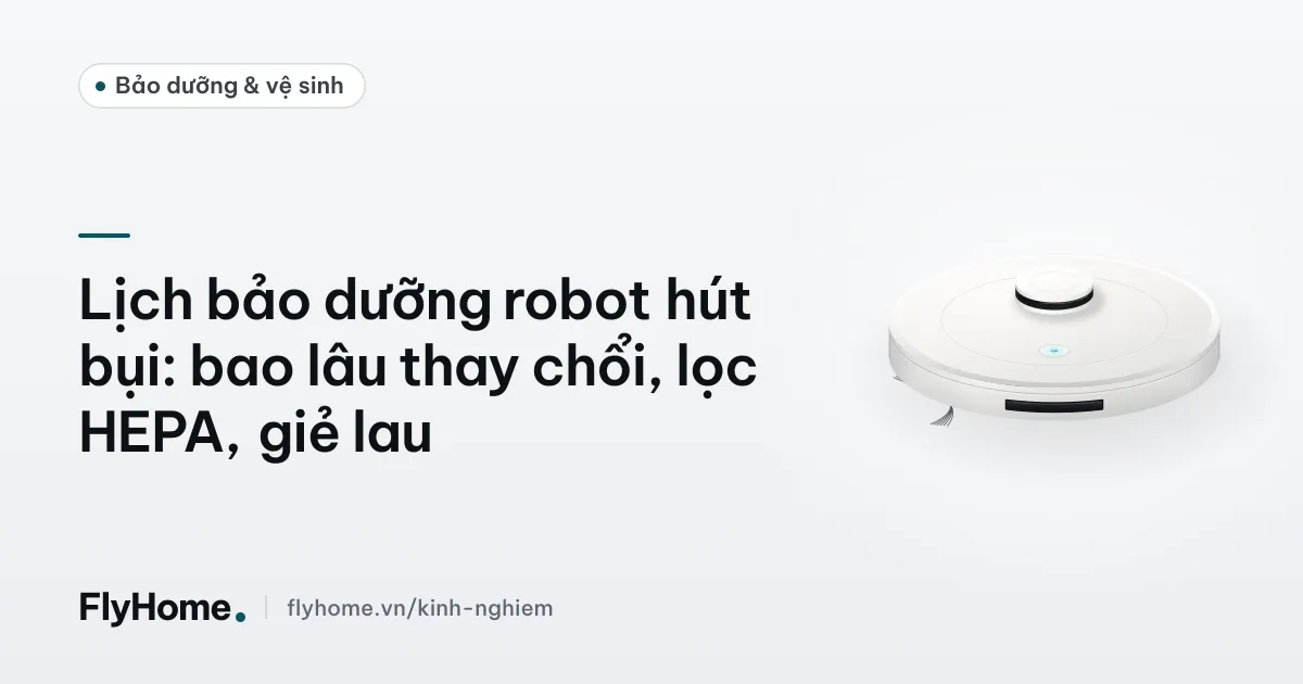 Chổi chính, chổi cạnh, lọc HEPA và giẻ lau của robot hút bụi xếp cạnh nhau để bảo dưỡng