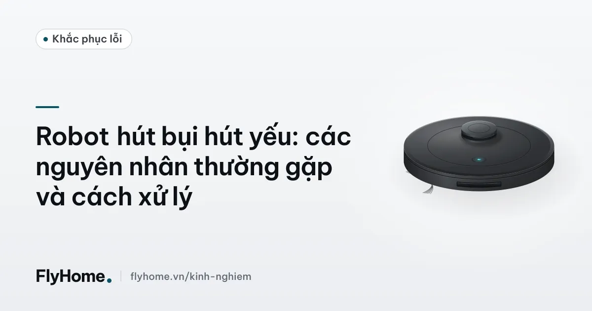 Tay người tháo hộp bụi và lưới lọc của robot hút bụi để kiểm tra lực hút